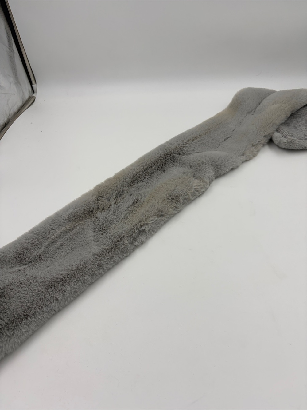 Michael Kors Light Gray Faux Fur Scarf